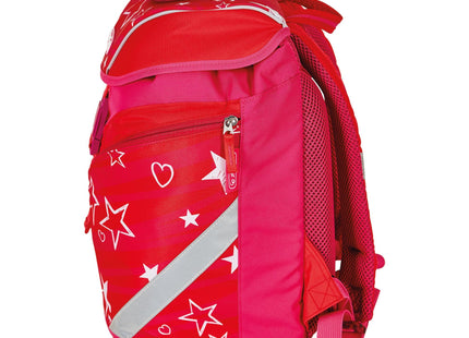 Herlitz Softlight Plus Stars&Strips Juego De Mochila Escolar Chica Poliéster Rosa, Rojo