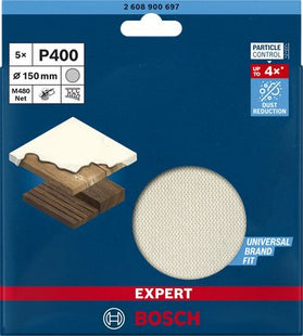 Bosch Disco De Lija De Malla Expert M480 Ø 150 Mm, Grano 400 2608900697