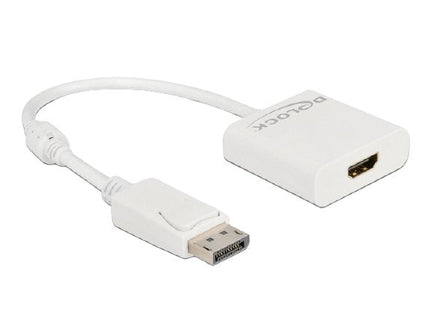 Delock Adaptador Displayport 1.2 Macho A Hdmi Hembra 4k Activo Blanco