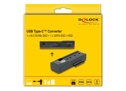 Delock 64253 Convertidor Usb Type-C Para 1 X Ssd M.2 O 1 X Sata Ssd / Hdd