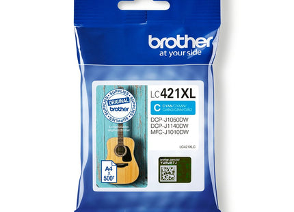 Tinta Original Brother Lc-421xlc Lc421xlc Alta Capacidad Cian
