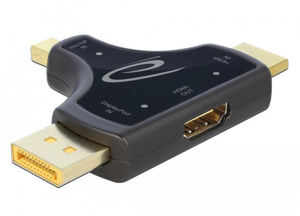 Delock Adaptador De Monitor 3 En 1 Con Entrada Hdmi / Displayport / Mini Displayport A Salida Hdmi Con 4k 60 Hz