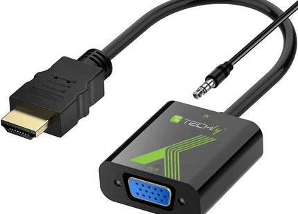 Techly Hdmi -> Vga+3.5mm M/F Negro