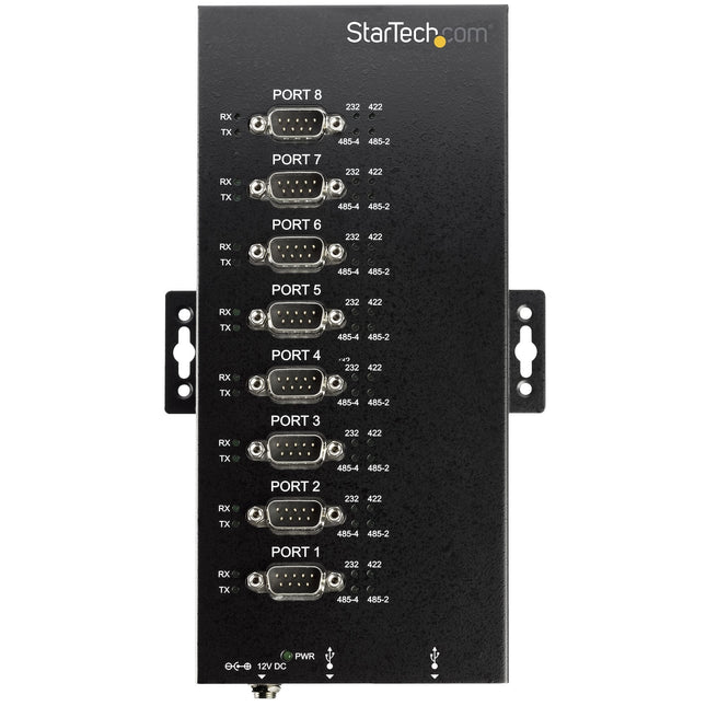 Startech.Com Adaptador Industrial Usb A 8 Puertos Serie Db9 Rs232 Rs422 Rs485 Con Protección Esd De 15kv - Cable Conversor Usb A Serial