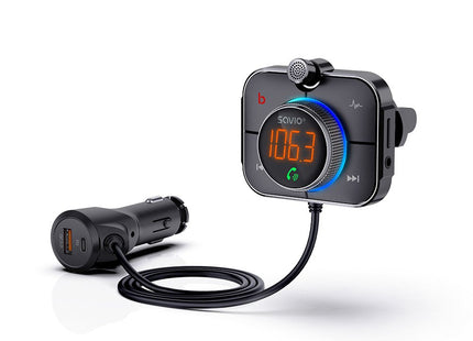 EAN 5901986047810 - Savio TR-14 Transmiter FM z Bluetooth i ładowarką PD 87,6 - 107,9 MHz Bluetooth/USB Negro imagen 1