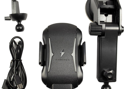 Inter-Tech Mth-100-10w Qi Cargador Inalámbrico Rápido Para Coche, Negro