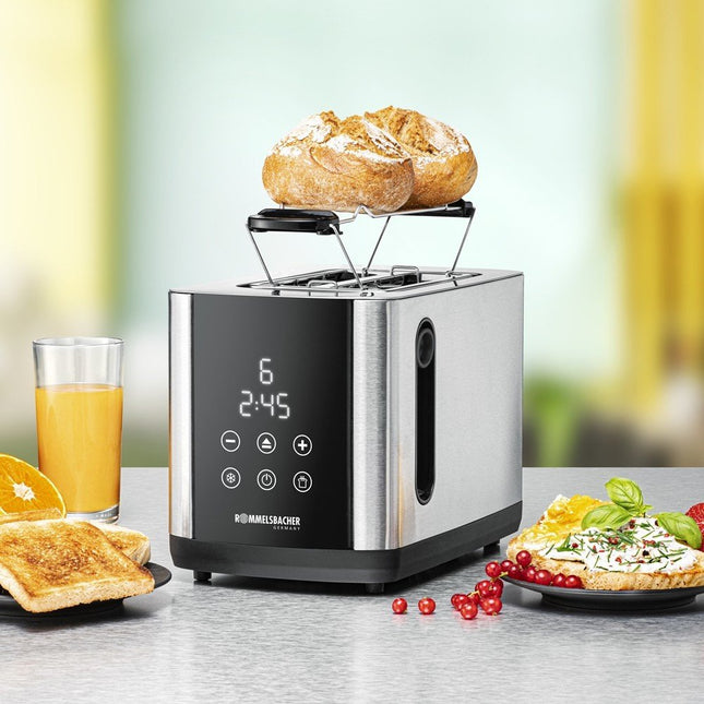 Tostadora Rommelsbacher Sunny To 850 (Acero Inoxidable/Negro, 800 W, Para 2 Tostadas)