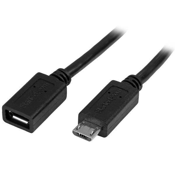 Startech Cable Micro Usb 2.0 M/H (Alargo) 0.50m Negro Usbubext50cm