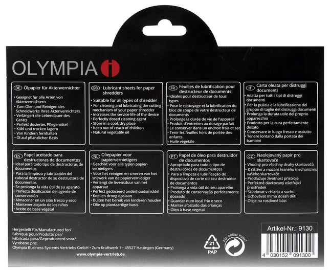 Olympia 9130 Accesorio Para Destructoras De Papel 12 Pieza(S) Aceite Lubricante