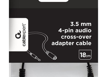 Gembird Cable Audio Jack 3.5 M/H 4pin 0.18m Negroâ Cca-419