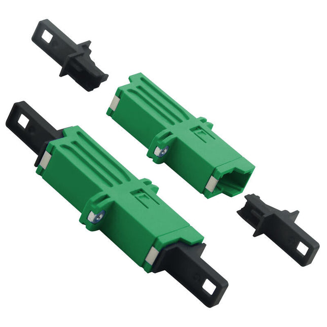 Adaptador Helos Fo E2000® Apc 8 ° (Lsh) Simplex Monomodo Os2 Verde