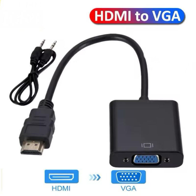 Adaptador Hmdi A Vga Hd 1080p 60hz Con Cable De Audio  3.5mm