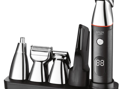 Adler Ad 2946 5in1 MenS Grooming Kit, Lcd Display, Black Stainless Steel