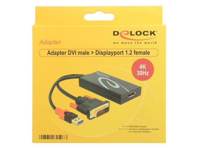 Delock Adapter Dvi Male > Displayport 1.2 Female Black