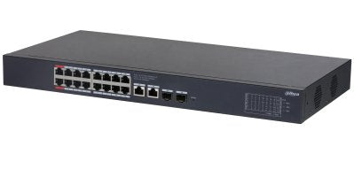 (Cs4220-16gt-240) Dahua Switch Poe 16 Puertos Gigabit + 2 Uplink Gigabit Rj45 + 2sfp Gigabit 240w Managed Cloud L2