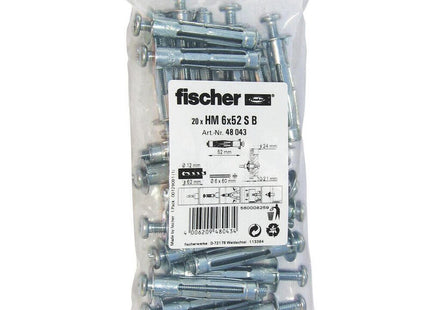 Anclaje Fischer  Metálico Para Cavidades Hm 6x52 Sb 48043