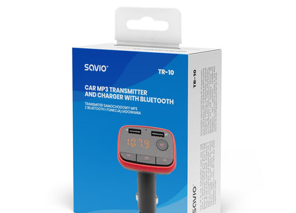 Savio Transmitter Tr-10 With Bluetooth + Car Charger 2 A