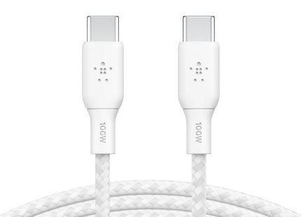 Cable 100w Usb-C To Usb-C Braided 2m Blanco