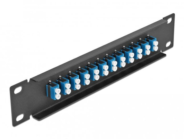 Delock 10" Patch Panel De Fibra Óptica 12 Puertos Lc Duplex Azul 1 U Negro