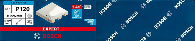 Hoja De Lija Para Estructura De Malla Bosch Expert M480 Ø 225 Mm, K120 (25 Piezas, Para Lijadoras De Paneles De Yeso)