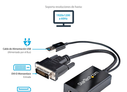 EAN 0065030875851 - StarTech.com DVI2DP2 adaptador de cable de vídeo 0,254 m Negro imagen 12