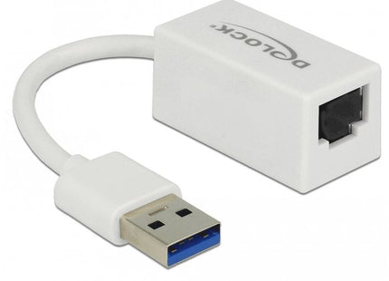 Delock Adaptador Superspeed Usb (Usb 3.1 Gen 1) Con Usb Tipo-A Macho  Gigabit Lan 10/100/1000 Mbps Compacto Blanco