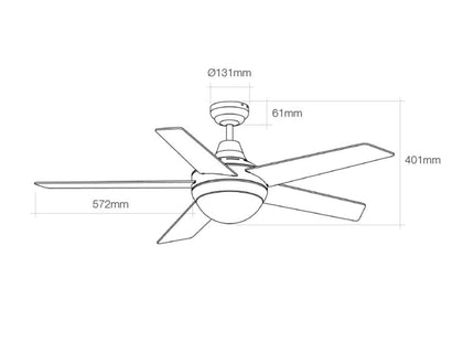 Ventilador De Techo Modelo Adriatico Blanco Potencia: 60w Aspas: Ø132cm Con Mando A Distancia Edm