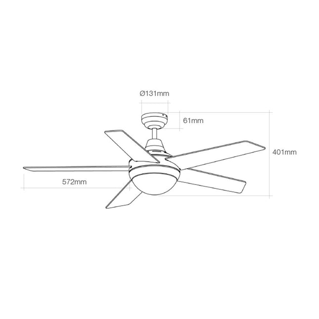 Ventilador De Techo Modelo Adriatico Blanco Potencia: 60w Aspas: Ø132cm Con Mando A Distancia Edm