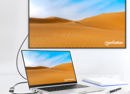 EAN 766623153706 - Manhattan 153706 adaptador de cable de vídeo 0,15 m USB Tipo C HDMI tipo A (Estándar) Negro, Plata imagen 6