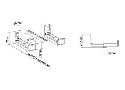 Soporte Universal Para Barra De Sonido, Ajustable En Profundidad (9-15,4 Cm) 15kg Awl29-550bl1 Neomounts