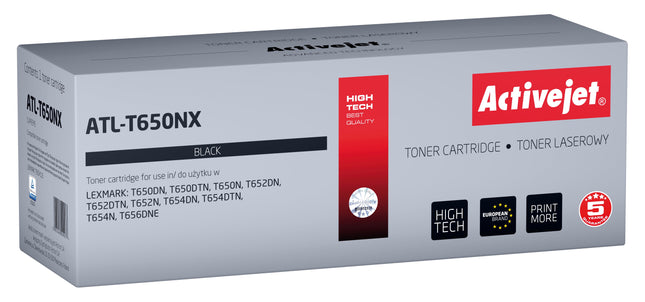 Tóner Activejet Atl-T650nx Reemplazo Para Lexmark T650h11e Supreme 25,000 Páginas Negro