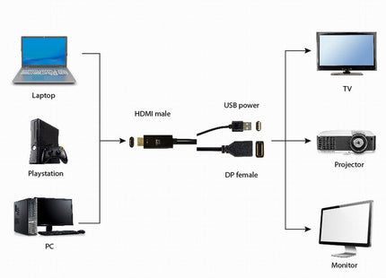 EAN 8716309121484 - Gembird A-HDMIM-DPF-01 adaptador de cable de vídeo 0,1 m HDMI tipo A (Estándar) DisplayPort + USB Type-A  imagen 3