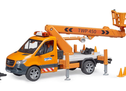 Bruder Mercedes Benz Sprinter Plataforma De Trabajo, Modelo De Vehículo (Incl. Módulo De Luz + Sonido)