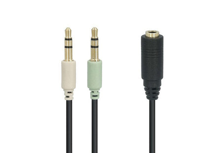 Audio Adaptador 2x Mecker<>Adaptador 2x Klinke Mecker <-> 1x Klinke Hch