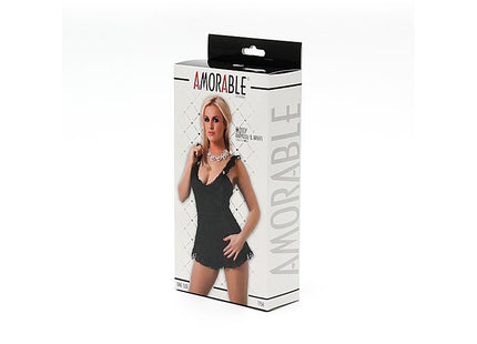 Rimba Amorable Babydoll Y Braguita Color Negro Talla Única