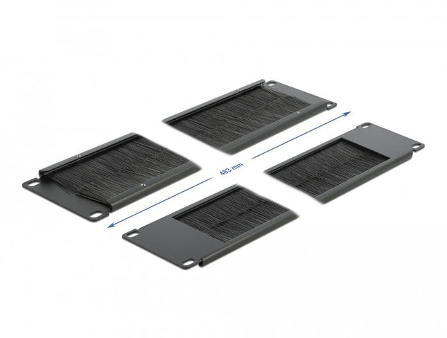 Delock Tira De Cepillo Para Administración De Cables De 19" 2u Negro