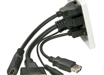 Lindy 60220 Toma De Corriente Hdmi + Vga + Usb A + 3.5mm Blanco