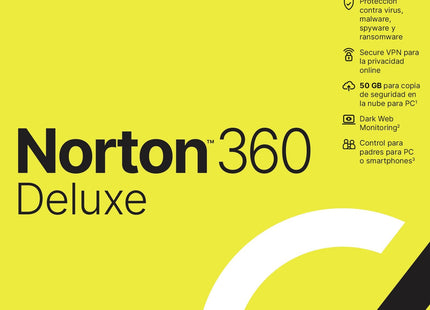 Norton 360 Deluxe 50gb Es 1 User 5 Device 12mo Box