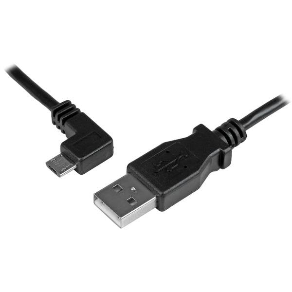 Startech.Com Cable De 0,5m Micro Usb Acodado A La Izquierda Para Carga Y Sincronización De Smartphones O Tablets
