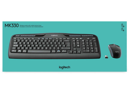 Teclado Ingles Logitech Mk330 Internacional Wireless Combo Unifying P/N:920-003989