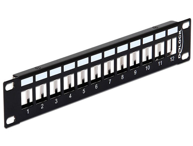 Delock 43326 10" Keystone Patch Panel 12 Port Metal Black