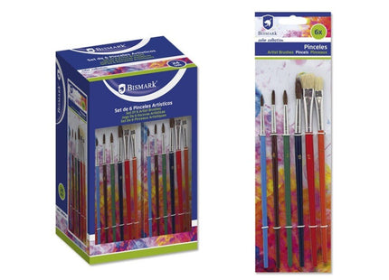 Bismark Set 6 Pinceles Colores Surtidos