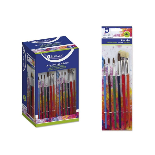 Bismark Set 6 Pinceles Colores Surtidos