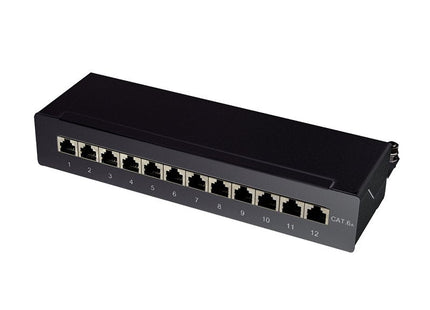 Logilink Np0019b Patchpanel Mesa / Pared Cat.6a Stp 12 Puertos, Negro