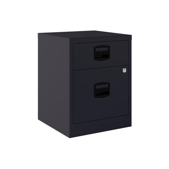 Bisley Cajoneras Metalicas 1 Cajón Personal + 1 Cajón Archivo A4 Móvil Fondo 40cm Antracita ( Montado)