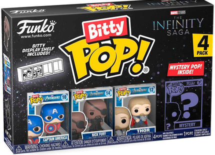 Blister 4 Figuras Bitty Pop Marvel The Infinity Saga Capitan America