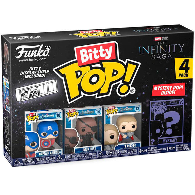 Blister 4 Figuras Bitty Pop Marvel The Infinity Saga Capitan America