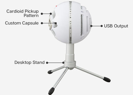 Blue Microphones Snowball Ice Micrófono De Superficie Para Mesa Blanco