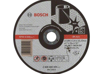 Bosch Discos De Corte Expert Para Inox, 180x2mm, Rectos 2608600095