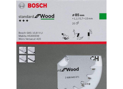Bosch Hoja De Sierra Circular Optiline Wood, 85mm 2608643071
